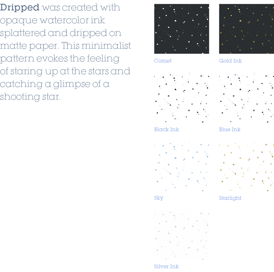 Black Ink,Silver Ink,Gold Ink,Comet,Dripped was created with opaque watercolor ink splattered and dripped on matte pa...