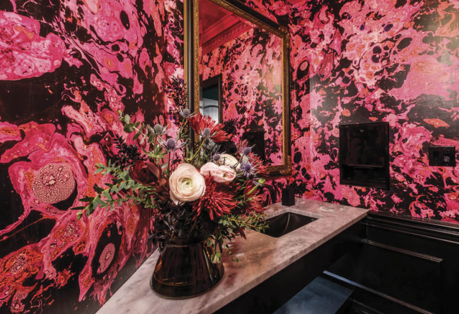 The recently renovated bathroom near the Parlor, as seen on HGTV's We Bought a Funeral Home.(After)